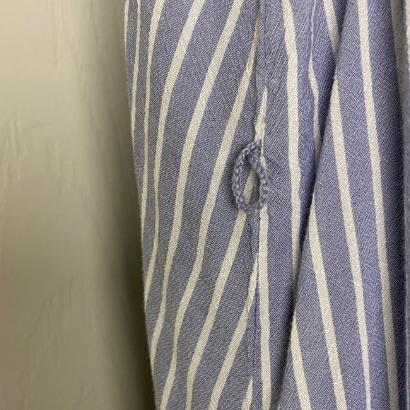 Isabel Maternity Striped Blue Button-Up Women's Top S - Picture 3 of 6